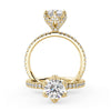 Montura Para Anillo de Compromiso Basket Micropavé "Aspen" en Oro Amarillo de 14K