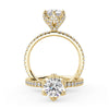 Montura Para Anillo de Compromiso Basket Micropavé "Aspen" en Oro Amarillo de 18K