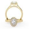Montura Para Anillo de Compromiso Halo "Eclipse" en Oro Amarillo de 14K