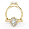 Montura Para Anillo de Compromiso Halo "Eclipse" en Oro Amarillo de 18K