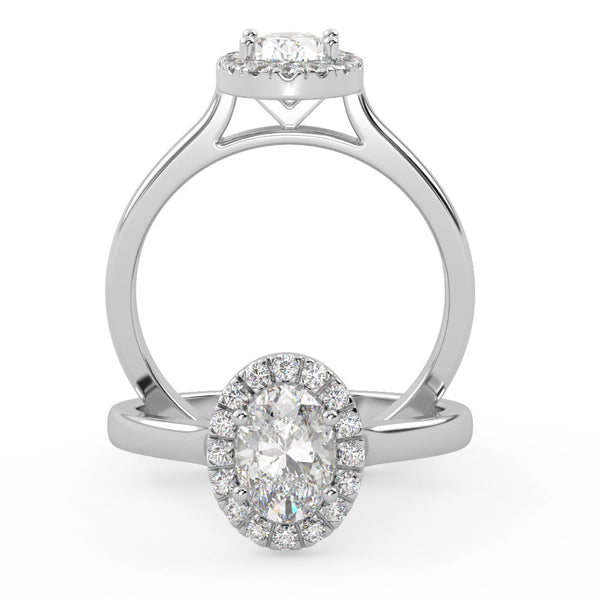 Montura Para Anillo de Compromiso Halo "Eclipse" en Oro Blanco de 18K