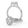 Montura Para Anillo de Compromiso Halo "Eclipse" en Oro Blanco de 18K
