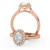Montura Para Anillo de Compromiso Halo "Eclipse" en Oro Rosa de 14K