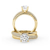 Montura Para Anillo de Compromiso Pavé "Alaia" en Oro Amarillo de 18K