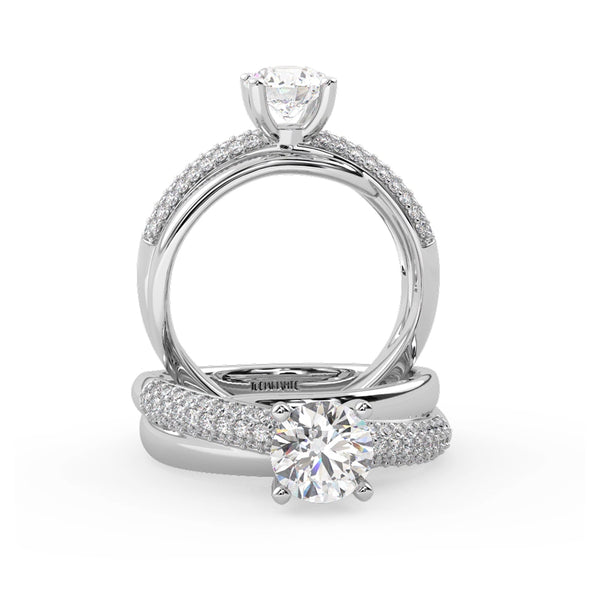 Montura Para Anillo de Compromiso Pavé "Alaia" en Oro Blanco de 14K