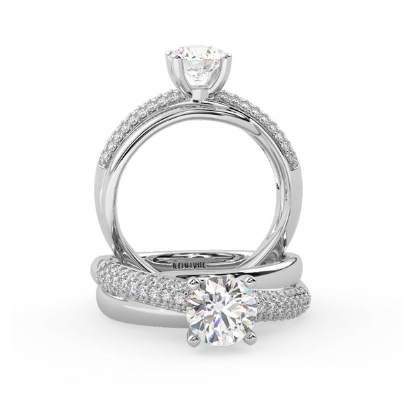 Montura Para Anillo de Compromiso Pavé "Alaia" en Oro Blanco de 18K