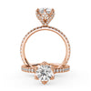Montura Para Anillo de Compromiso Basket Micropavé "Aspen" en Oro Rosa de 14K