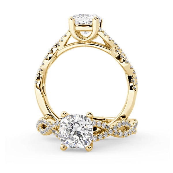 Montura Para Anillo de Compromiso Pavé "Beyond" en Oro Amarillo de 18K