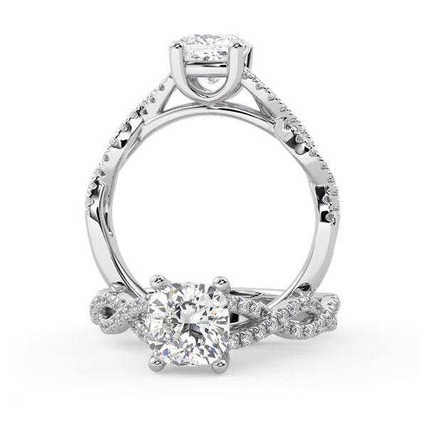Montura Para Anillo de Compromiso Pavé "Beyond" en Oro Blanco de 14K