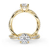 Montura Para Anillo de Compromiso Pavé "Collide" en Oro Amarillo de 14K