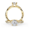 Montura Para Anillo de Compromiso Pavé "Collide" en Oro Amarillo de 18K