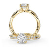 Montura Para Anillo de Compromiso Pavé "Collide" en Oro Amarillo de 18K