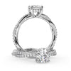 Montura Para Anillo de Compromiso Pavé "Collide" en Oro Blanco de 18K