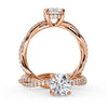 Montura Para Anillo de Compromiso Pavé "Collide" en Oro Rosa de 18K