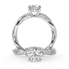 Montura Para Anillo de Compromiso Pavé "Collide" en Oro Blanco de 18K