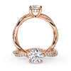 Montura Para Anillo de Compromiso Pavé "Collide" en Oro Rosa de 18K