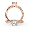 Montura Para Anillo de Compromiso Pavé "Collide" en Oro Rosa de 14K