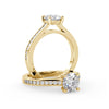 Montura Para Anillo de Compromiso Pavé "River" en Oro Amarillo de 14k