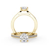 Montura Para Anillo de Compromiso Pavé "River" en Oro Amarillo de 18k