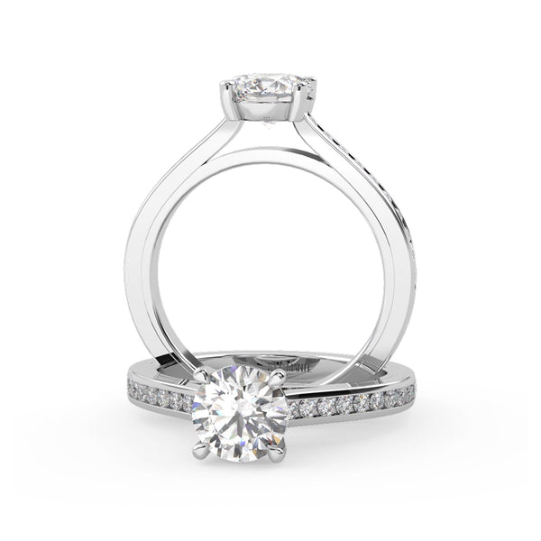 Montura Para Anillo de Compromiso Pavé "River" en Platino