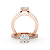Montura Para Anillo de Compromiso Pavé "River" en Oro Rosa de 14k
