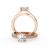 Montura Para Anillo de Compromiso Pavé "River" en Oro Rosa de 18k