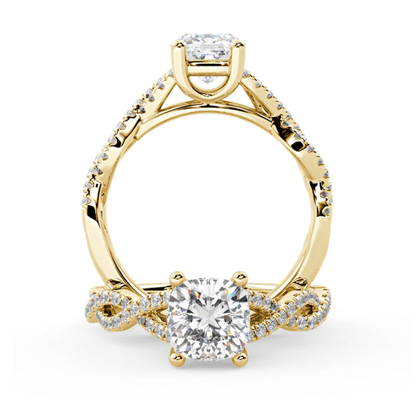 Montura Para Anillo de Compromiso Pavé "Beyond" en Oro Amarillo de 14K