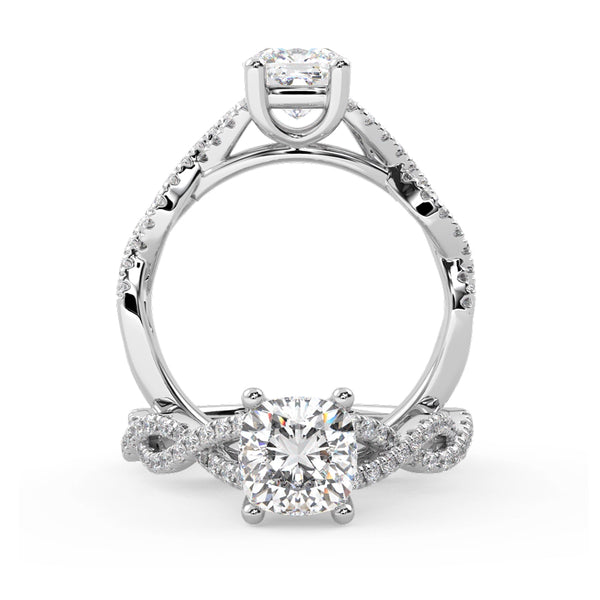 Montura Para Anillo de Compromiso Pavé "Beyond" en Oro Blanco de 14K