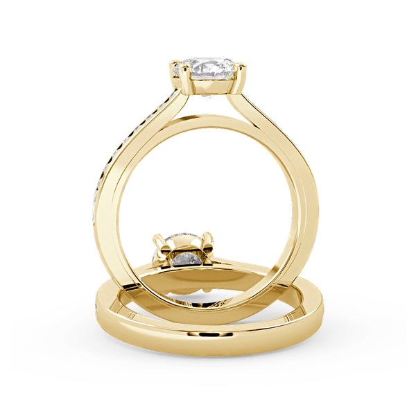 Montura Para Anillo de Compromiso Pavé "River" en Oro Amarillo de 14k