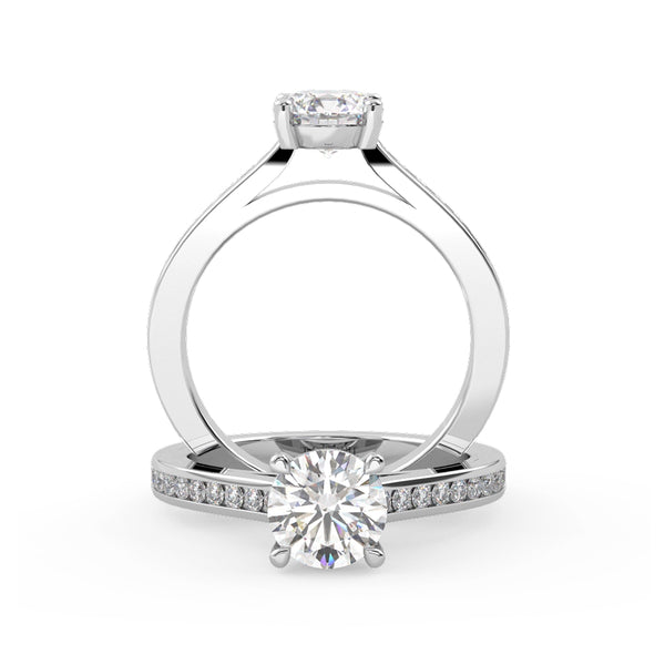 Montura Para Anillo de Compromiso Pavé "River" en Platino