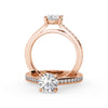 Montura Para Anillo de Compromiso Pavé "River" en Oro Rosa de 14k