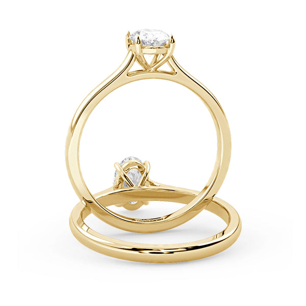 Montura Para Anillo de Compromiso Solitario "Lily" en Oro Amarillo de 18K