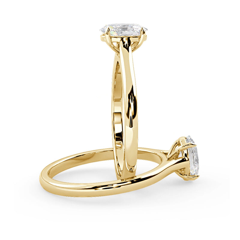 Montura Para Anillo de Compromiso Solitario "Lily" en Oro Amarillo de 14K