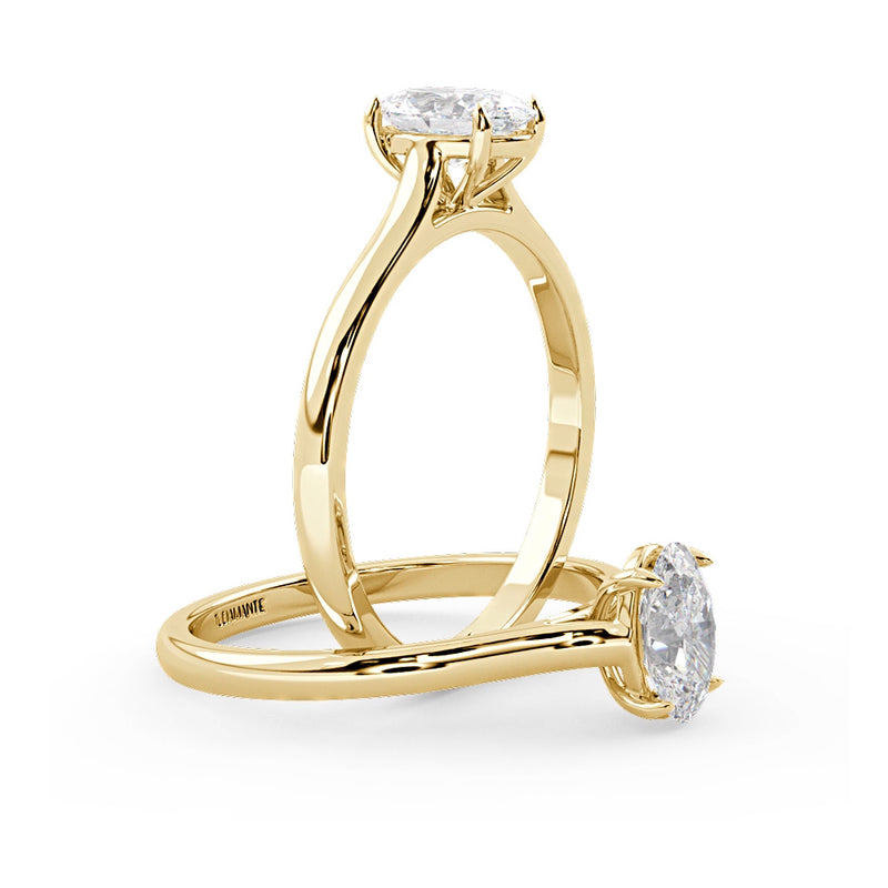 Montura Para Anillo de Compromiso Solitario "Lily" en Oro Amarillo de 14K