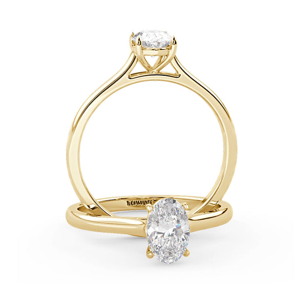 Montura Para Anillo de Compromiso Solitario "Lily" en Oro Amarillo de 18K