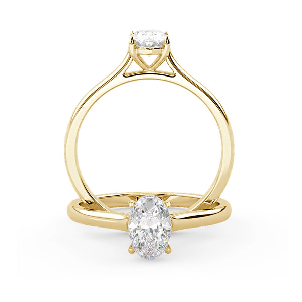 Montura Para Anillo de Compromiso Solitario "Lily" en Oro Amarillo de 18K