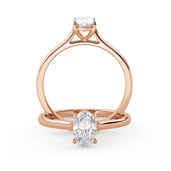 Montura Para Anillo de Compromiso Solitario "Lily" en Oro Rosa de 18K