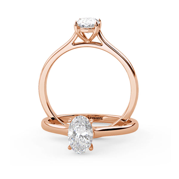 Montura Para Anillo de Compromiso Solitario "Lily" en Oro Rosa de 18K