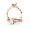 Montura Para Anillo de Compromiso Solitario "Lily" en Oro Rosa de 18K