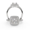Montura Para Anillo de Compromiso Halo y Pavé "Andromeda" en Oro Blanco de 14K