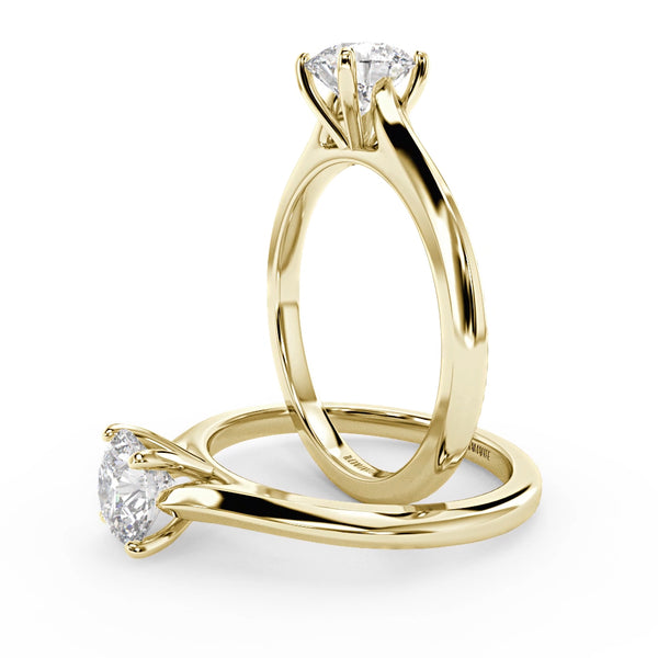 Montura Para Anillo de Compromiso Solitario "Cartier" en Oro Amarillo de 14K