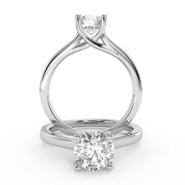Montura Para Anillo de Compromiso Solitario "Cartier Cross" en Platino