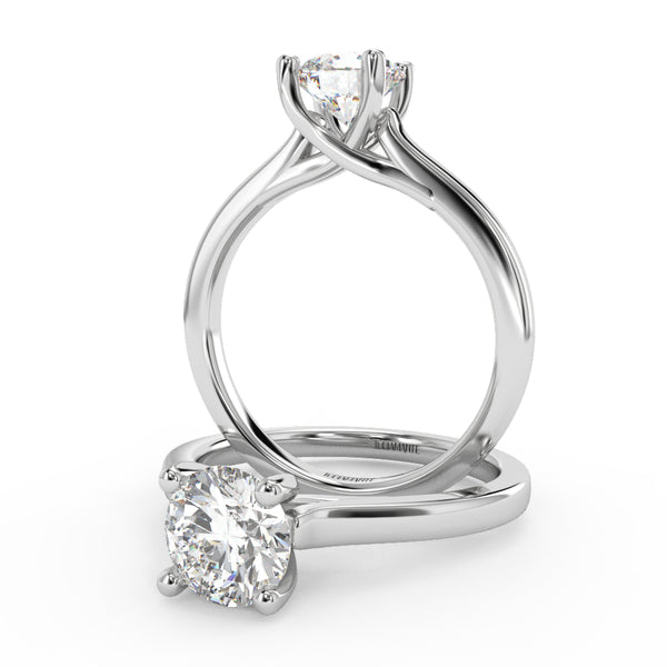 Montura Para Anillo de Compromiso Solitario "Cartier Cross" en Platino
