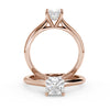 Montura Para Anillo de Compromiso Solitario "Cartier Princess" en Oro Rosa de 14K