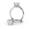 Montura Para Anillo de Compromiso Solitario "Cartier Princess" en Oro Blanco de 18k