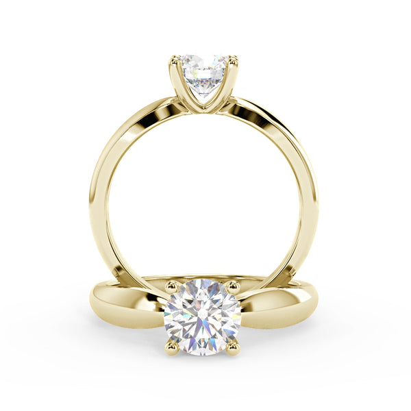 Montura Para Anillo de Compromiso Solitario "Tapered" en Oro Amarillo de 14K