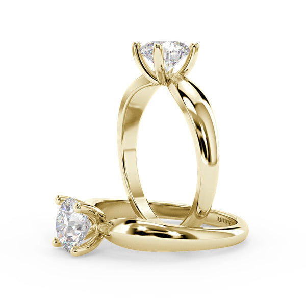 Montura Para Anillo de Compromiso Solitario "Tapered" en Oro Amarillo de 14K