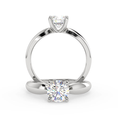 Montura Para Anillo de Compromiso Solitario "Tapered" en Oro Blanco de 14K