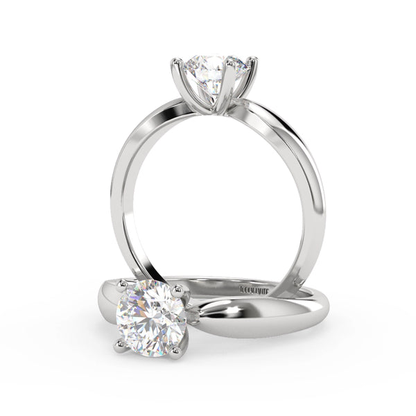 Montura Para Anillo de Compromiso Solitario "Tapered" en Platino
