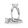 Montura Para Anillo de Compromiso Solitario "Tapered" en Oro Blanco de 14K